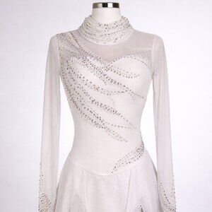 Sharene Designs Figure skating competition dress White